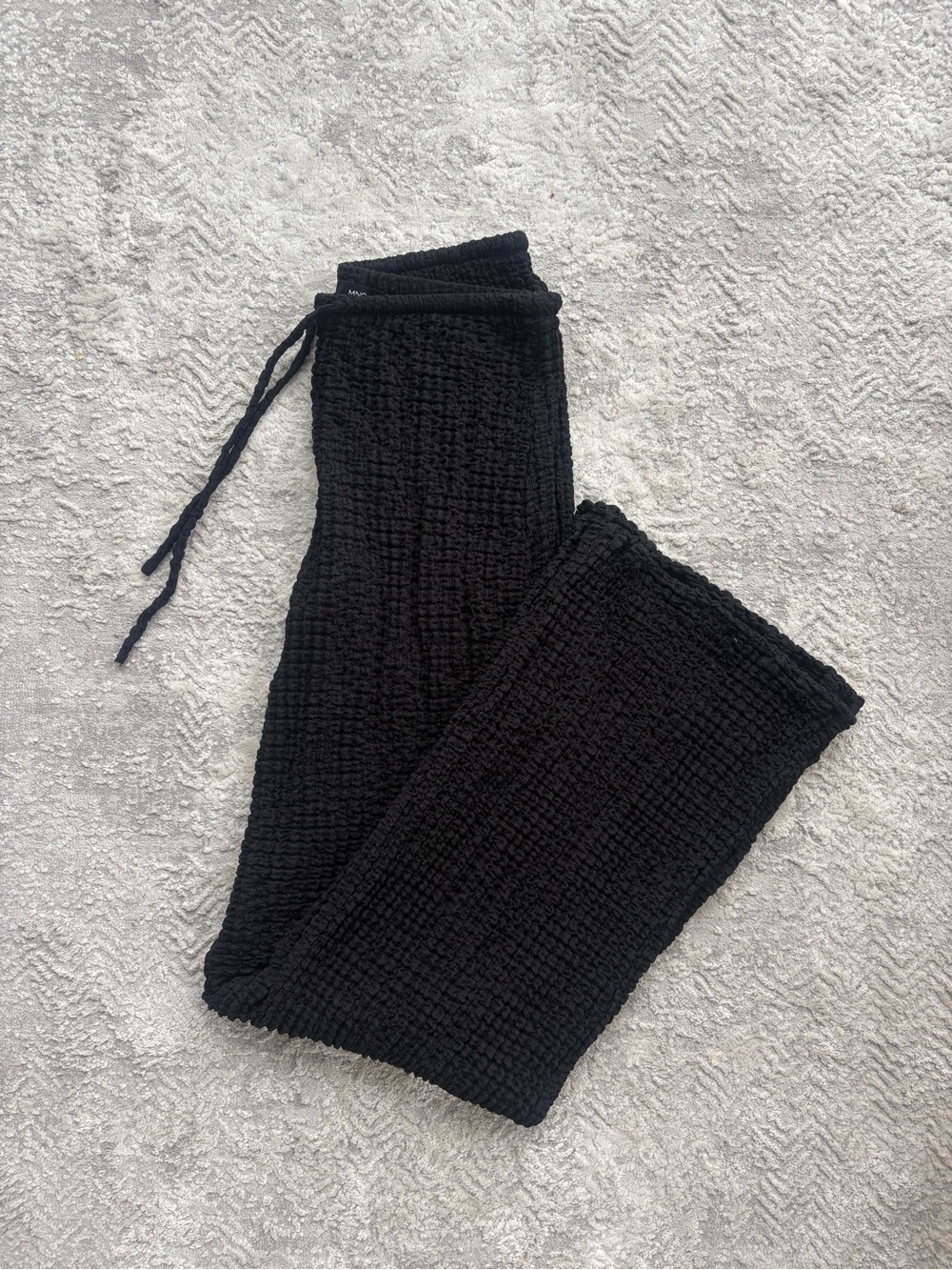 Mango Black Waffle Pants